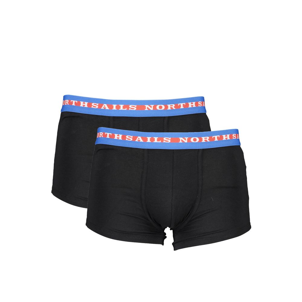 North Sails Black Cotton Men Boxer Pair North Sails