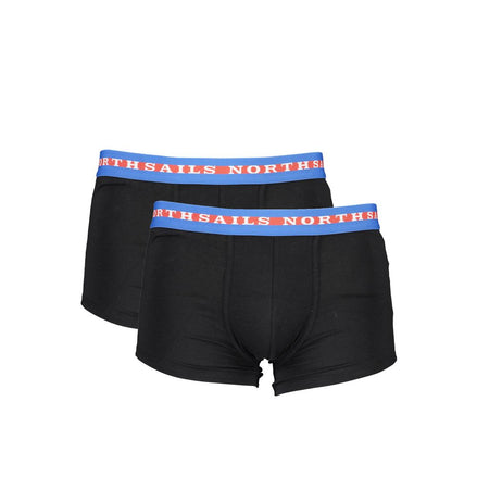 North Sails Black Cotton Men Boxer Pair North Sails