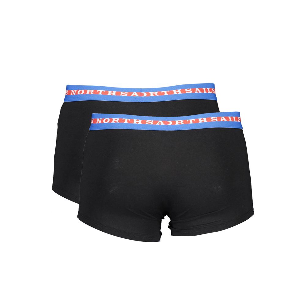 North Sails Black Cotton Men Boxer Pair North Sails