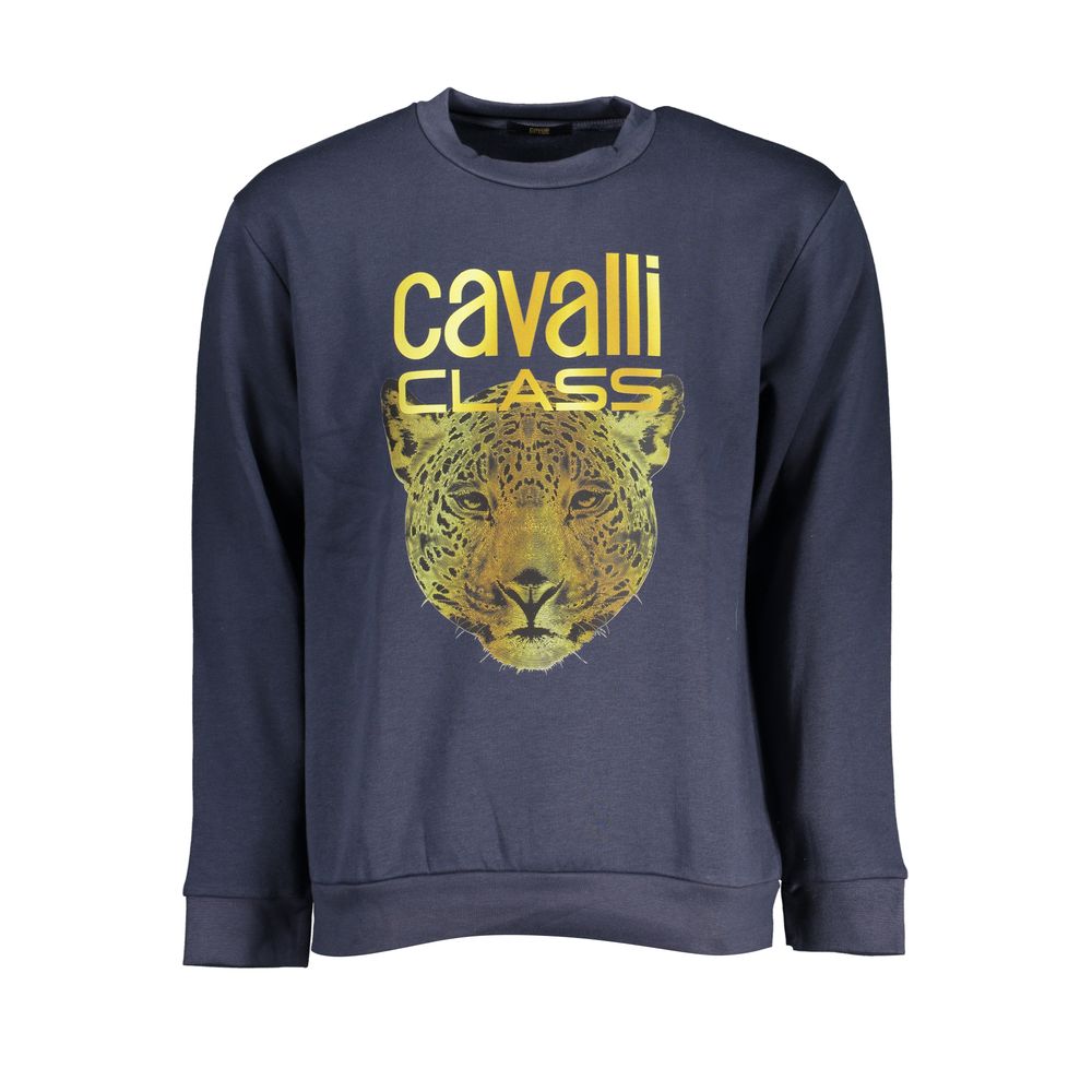 Cavalli Class Blue Polyester Men's Sweatshirt Cavalli Class