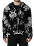 Dolce & Gabbana Black Wool Floral Printed Men Hooded Jacket Dolce & Gabbana