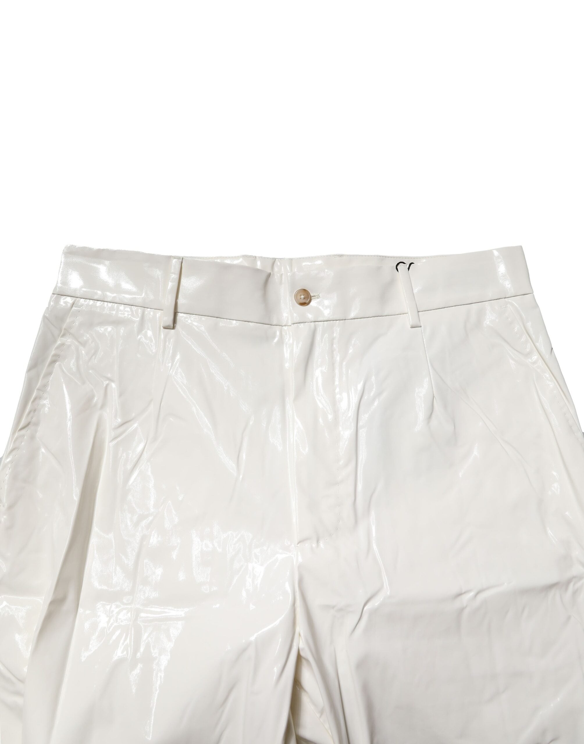 Dolce & Gabbana White Nylon Tapered Dress Men Pants Dolce & Gabbana
