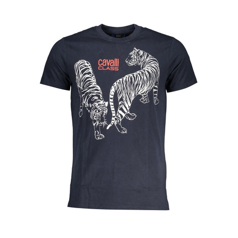 Cavalli Class Blu Cotton Mens T-Shirt Cavalli Class