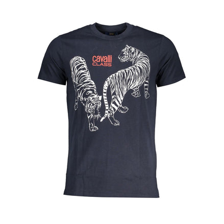 Cavalli Class Blu Cotton Mens T-Shirt Cavalli Class