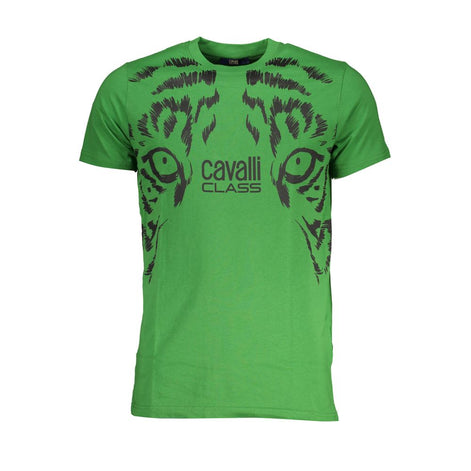 Cavalli Class Verde Cotton Men T-Shirt Cavalli Class