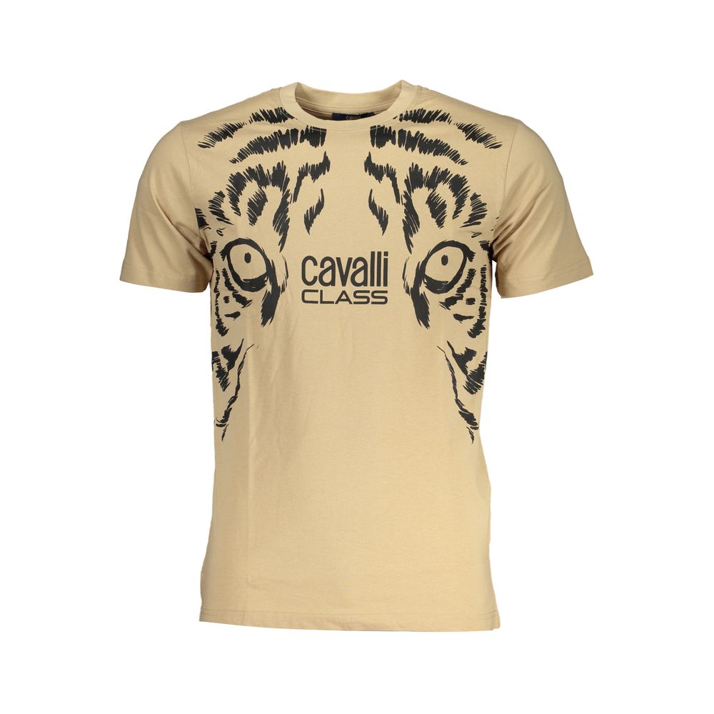 Cavalli Class Beige Baumwoll-T-Shirt für Herren