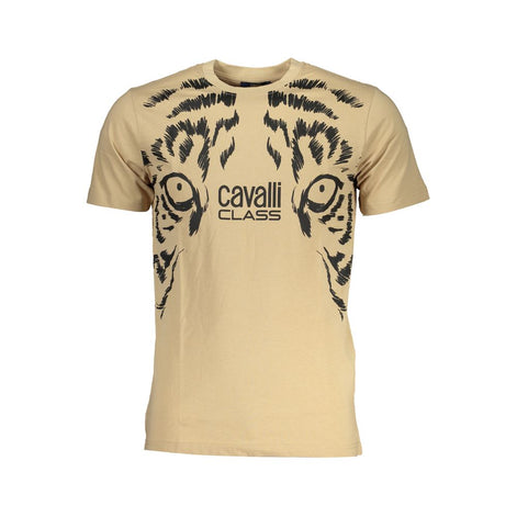 Cavalli Class Beige Baumwoll-T-Shirt für Herren
