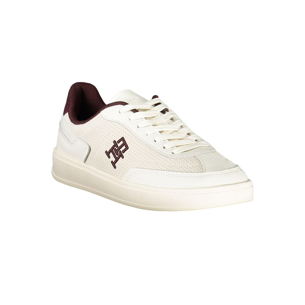 Tommy Hilfiger Beige Leather Women Sneaker Tommy Hilfiger