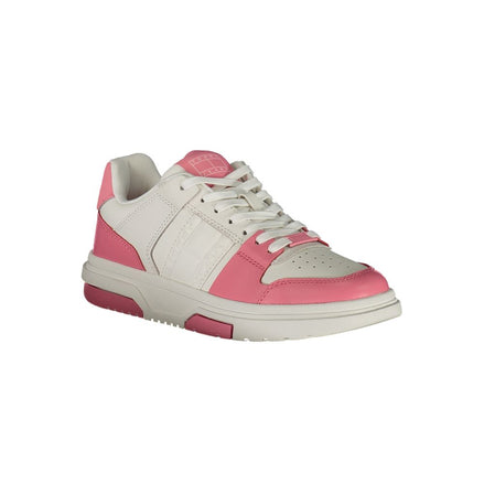 Tommy Hilfiger Pink Leather Women Sneaker Tommy Hilfiger