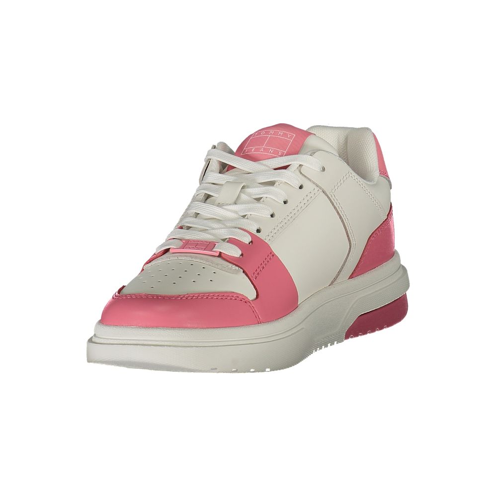 Tommy Hilfiger Pink Leather Women Sneaker Tommy Hilfiger