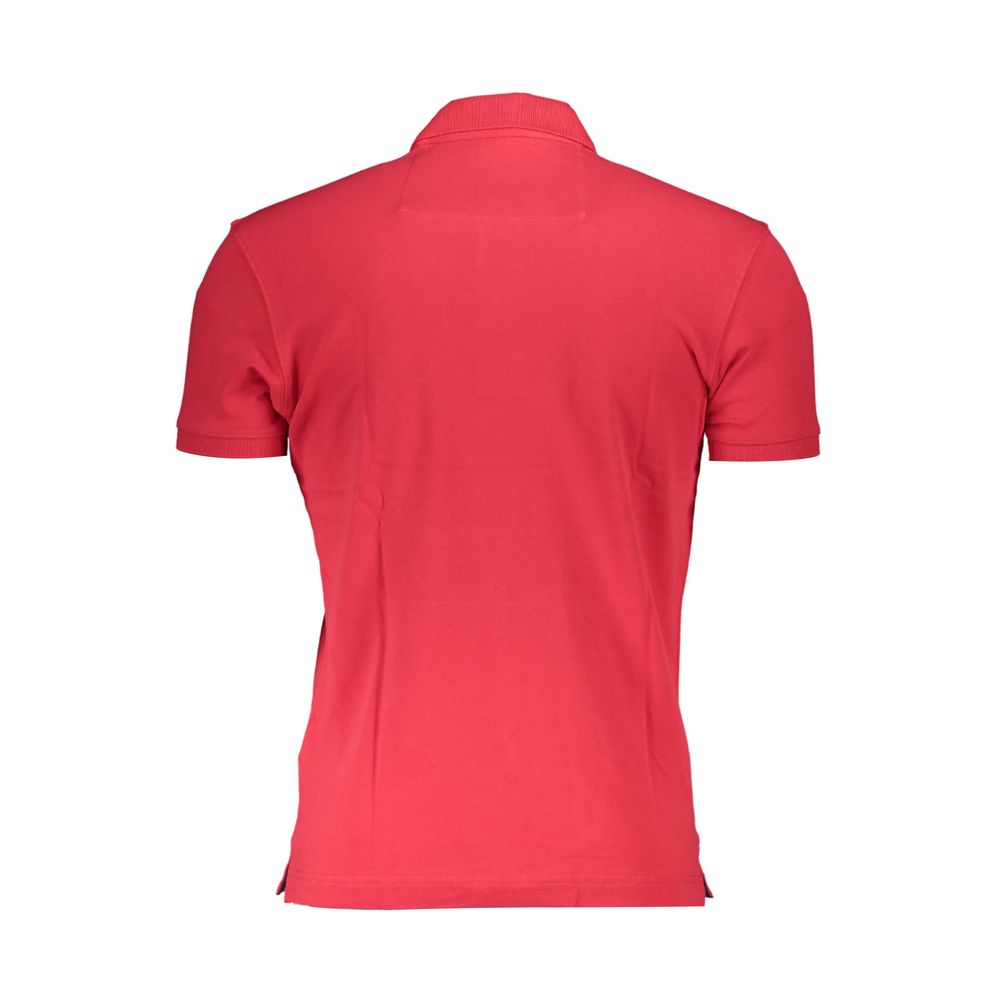 La Martina Red Cotton Men Polo Shirt La Martina