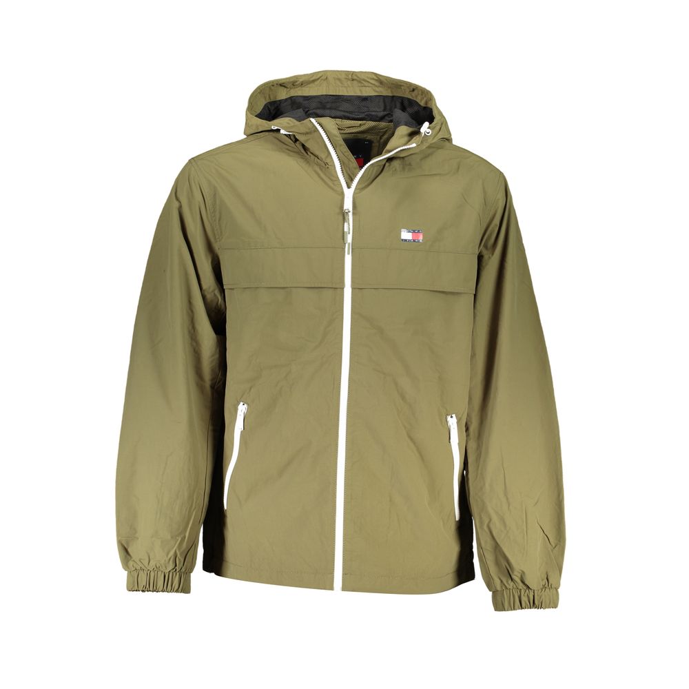 Tommy Hilfiger Green Recycled Nylon Men Jacket Tommy Hilfiger