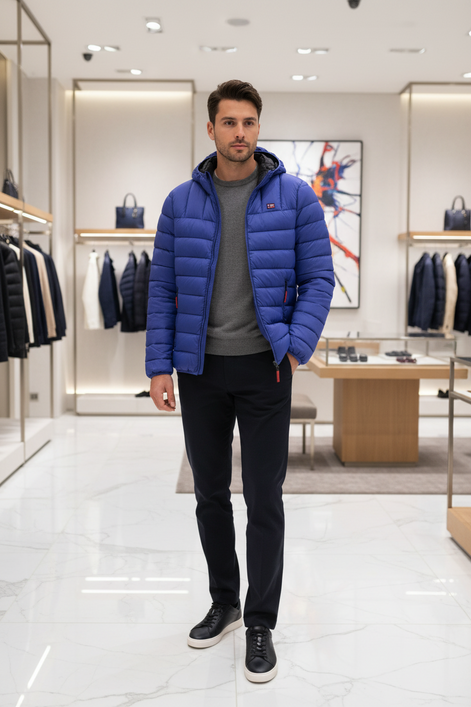 Norvège 1963 Veste homme en polyamide bleu