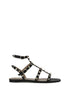 Valentino Garavani Black Calf Leather Bos Taurus Sandals Valentino Garavani