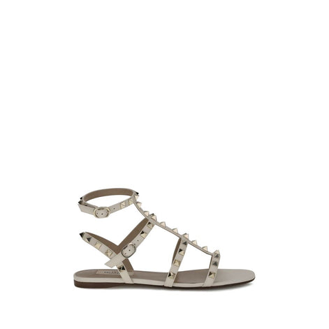 Valentino Garavani White Calf Leather Bos Taurus Sandals Valentino Garavani
