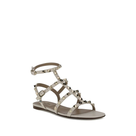 Valentino Garavani White Calf Leather Bos Taurus Sandals Valentino Garavani