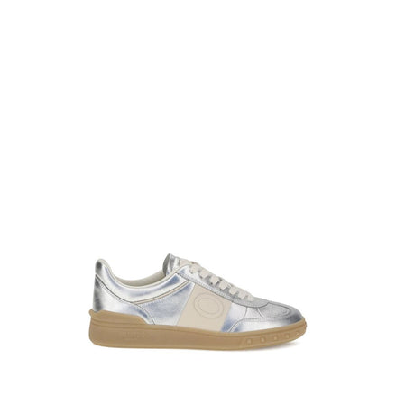 Valentino Garavani Silver Calf Leather Bos Taurus Low Top Sneakers Valentino Garavani
