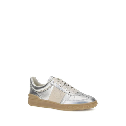 Valentino Garavani Silver Calf Leather Bos Taurus Low Top Sneakers Valentino Garavani