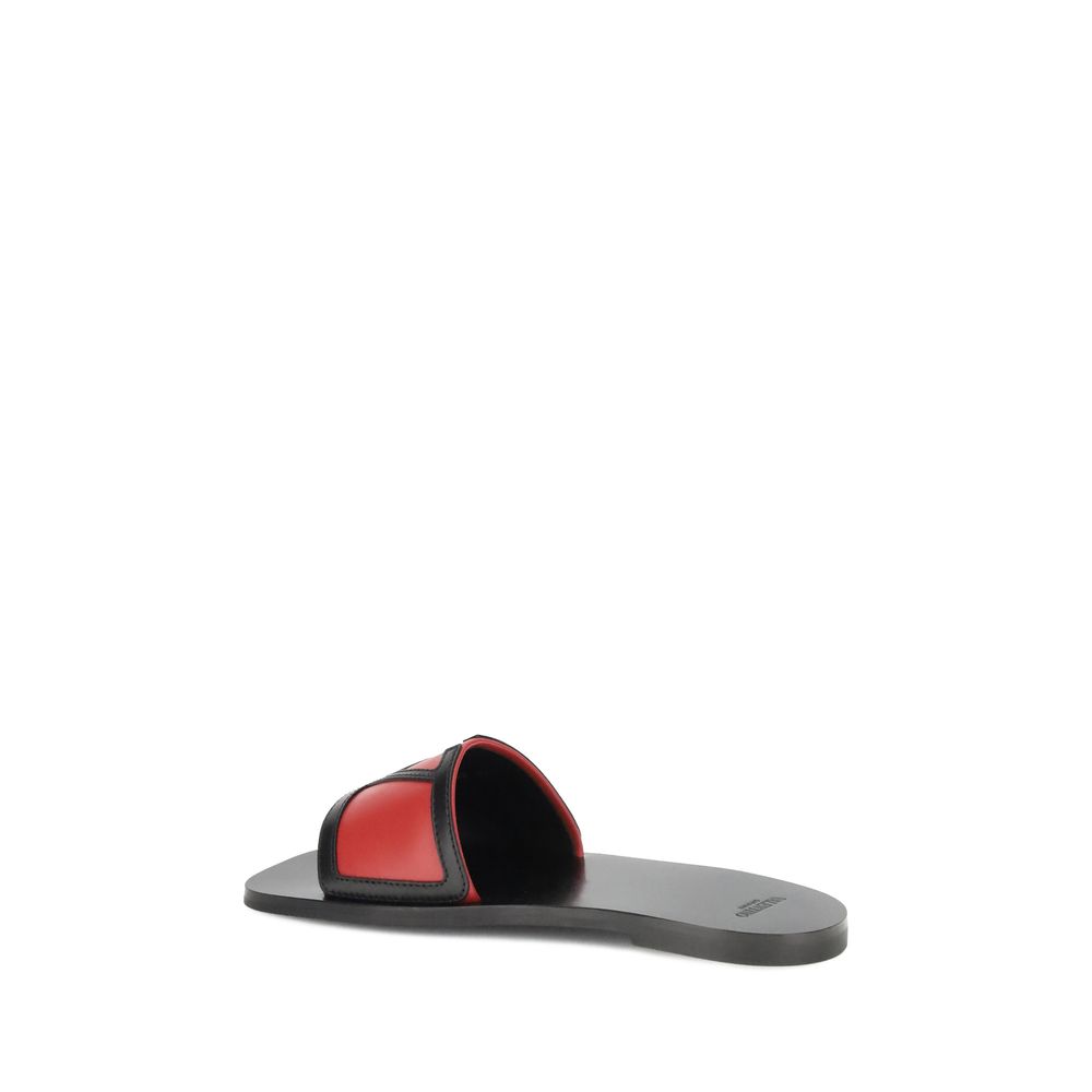 Valentino Garavani Red Calf Leather Bos Taurus Sandals Valentino Garavani