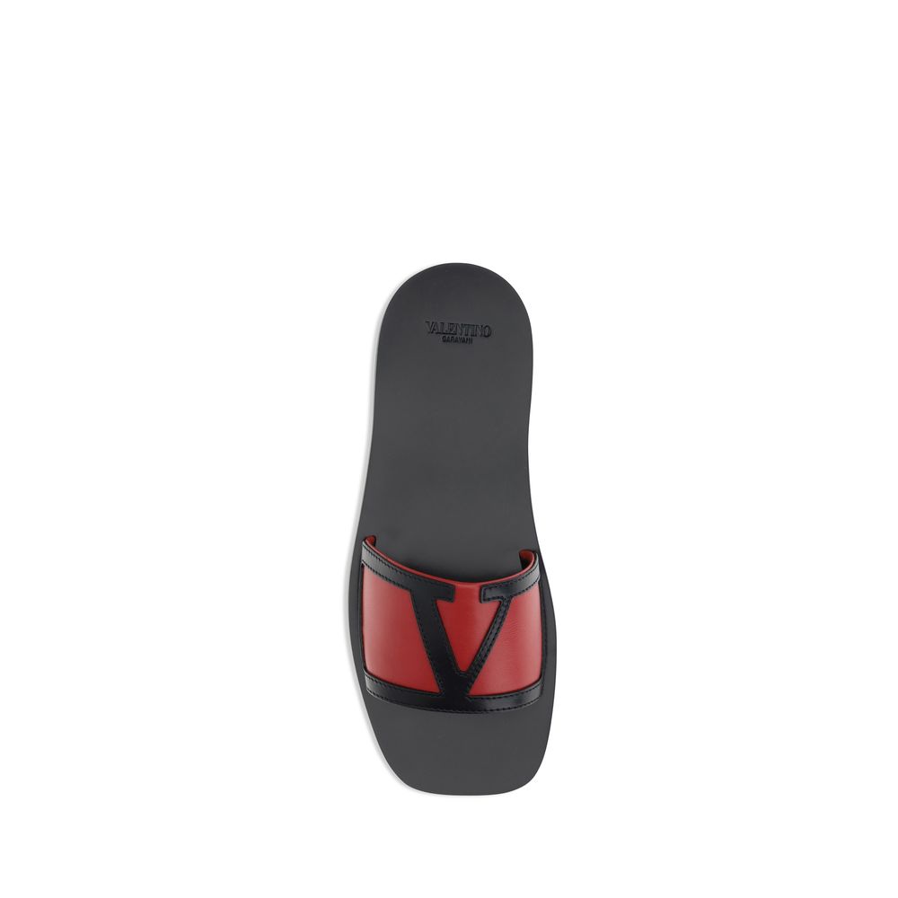 Valentino Garavani Red Calf Leather Bos Taurus Sandals Valentino Garavani