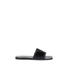 Valentino Garavani Black Calf Leather Bos Taurus Flat Sandals Valentino Garavani