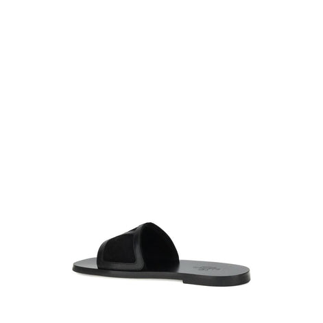 Valentino Garavani Black Calf Leather Bos Taurus Sandals Valentino Garavani