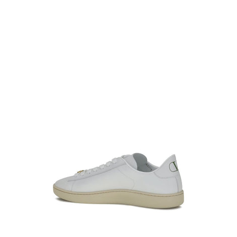 Valentino Garavani White Calf Leather Bos Taurus Low Top Sneakers Valentino Garavani