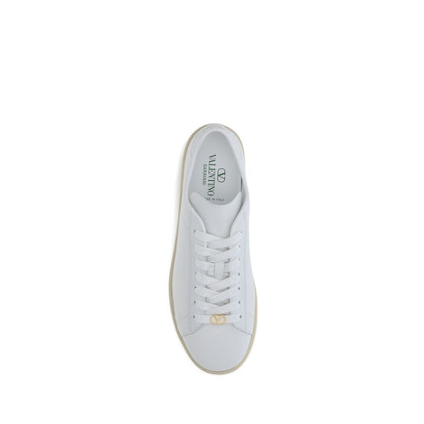 Valentino Garavani White Calf Leather Bos Taurus Low Top Sneakers Valentino Garavani