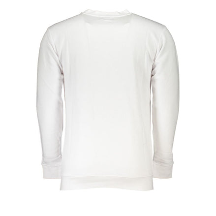 Cavalli Class White Cotton Men Sweatshirt Cavalli Class