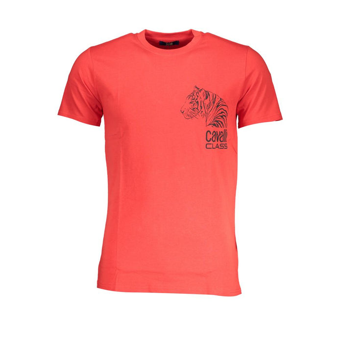 Cavalli Class Rosso Cotton Men T-Shirt Cavalli Class