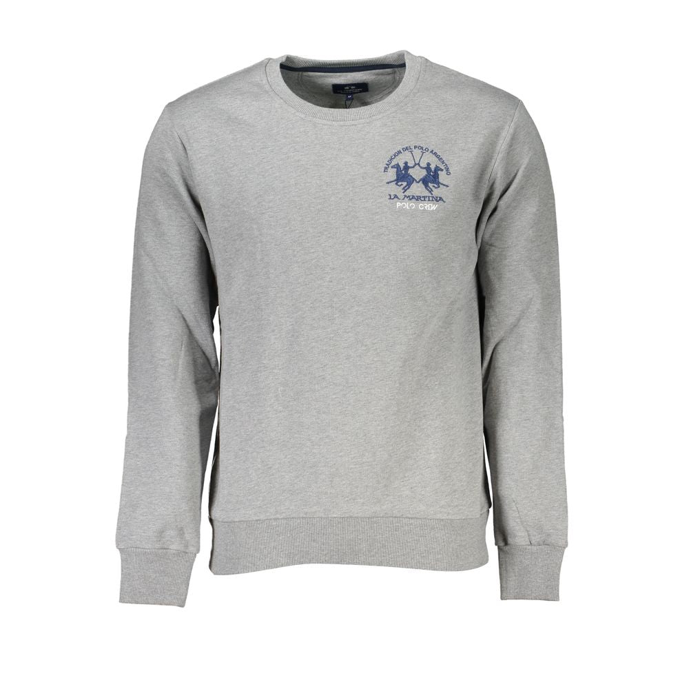 La Martina Grigio Cotton Men Sweatshirt La Martina