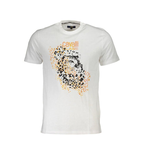 Cavalli Class White Cotton Men's T-Shirt Cavalli Class