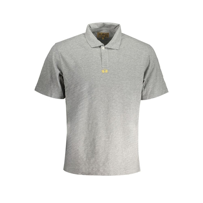 La Martina Grigio Cotton Men Polo Shirt La Martina