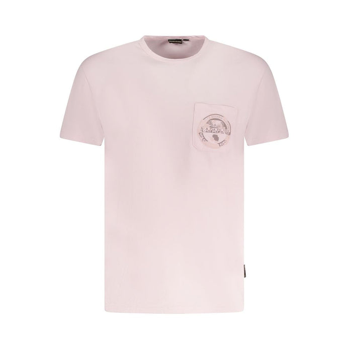 Napapijri Pink Cotton Men T-Shirt Napapijri