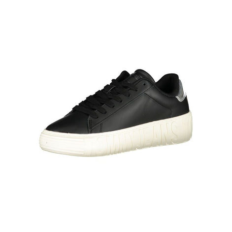 Tommy Hilfiger Black Leather Women Sneaker Tommy Hilfiger
