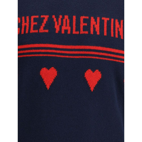 Valentino Blue Fleece Wool Sweatshirt Valentino