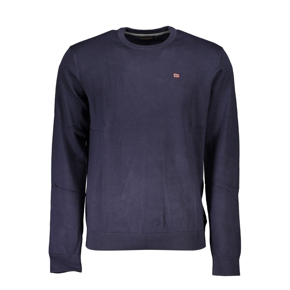 Napapijri Blue Cotton Men Sweater Napapijri