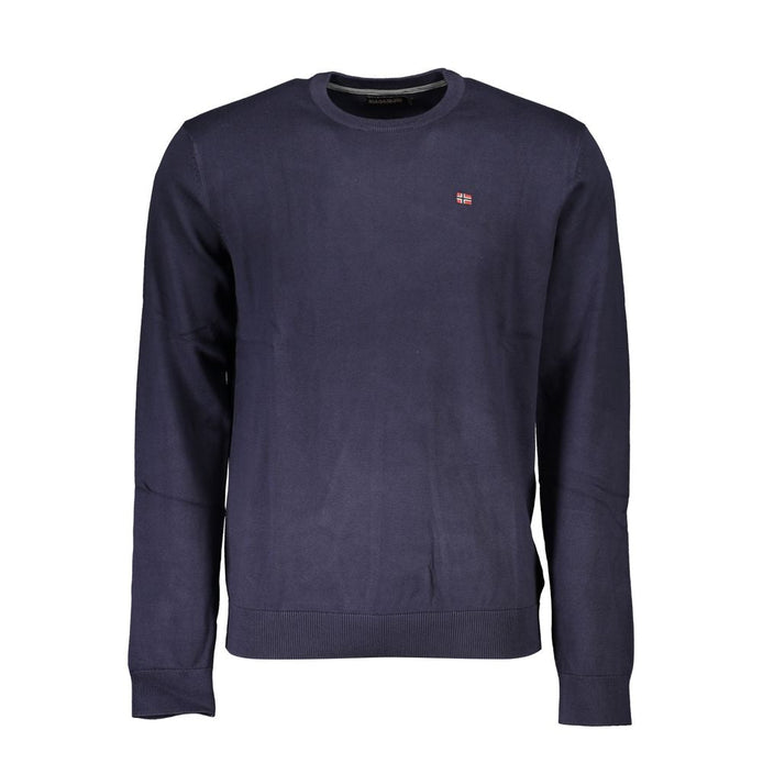 Napapijri Blue Cotton Men Sweater Napapijri