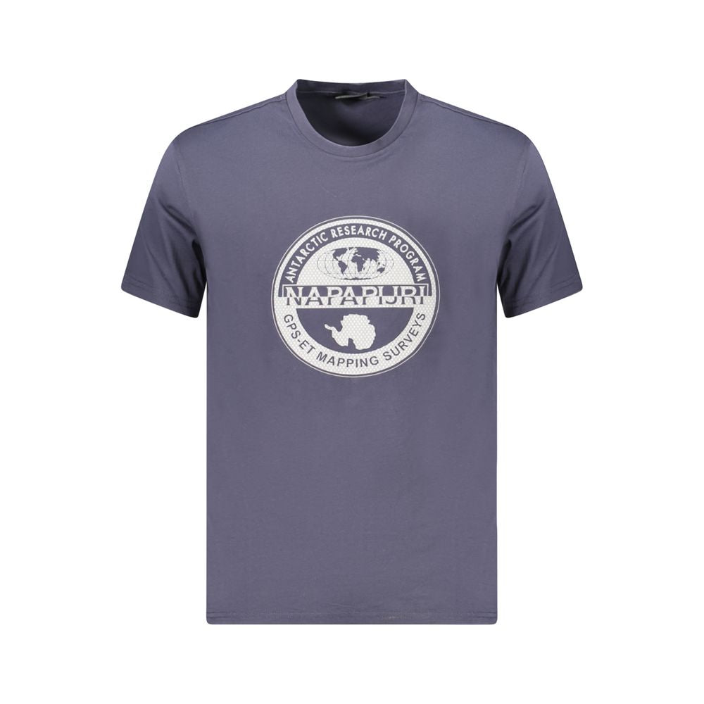 Napapijri Blue Cotton Men T-Shirt Napapijri