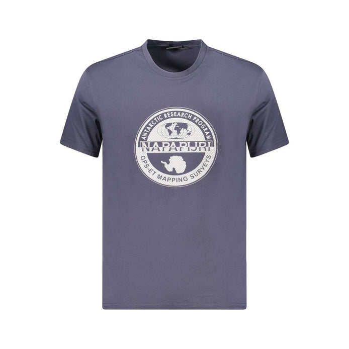 Napapijri Blue Cotton Men T-Shirt Napapijri