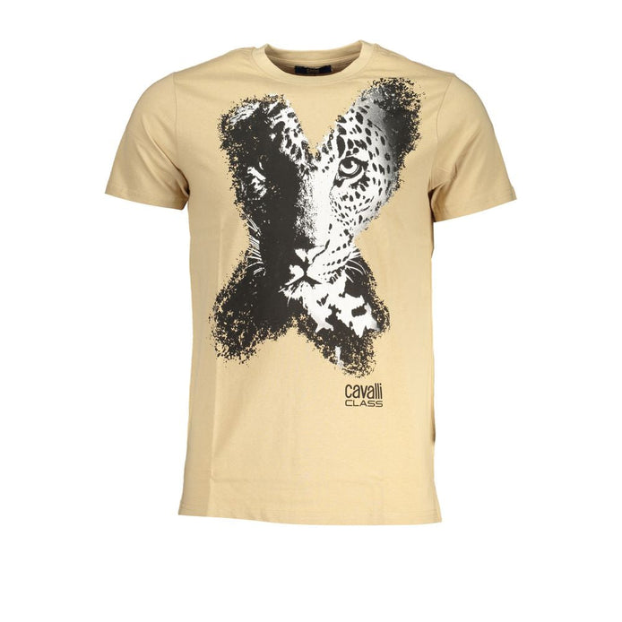 Cavalli Class Beige Cotton Men's T-Shirt Cavalli Class