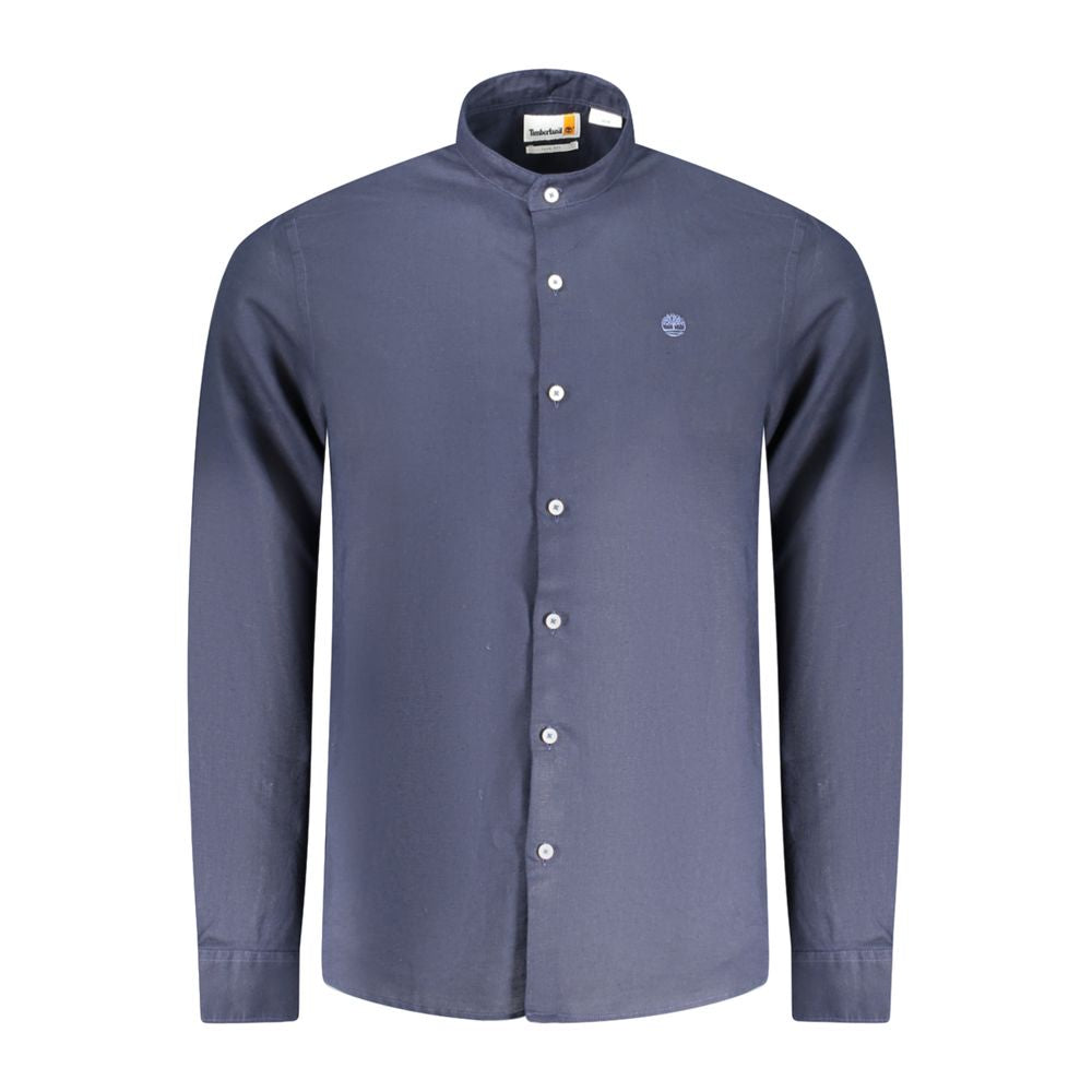 Timberland Blue Linen Men Shirt Timberland