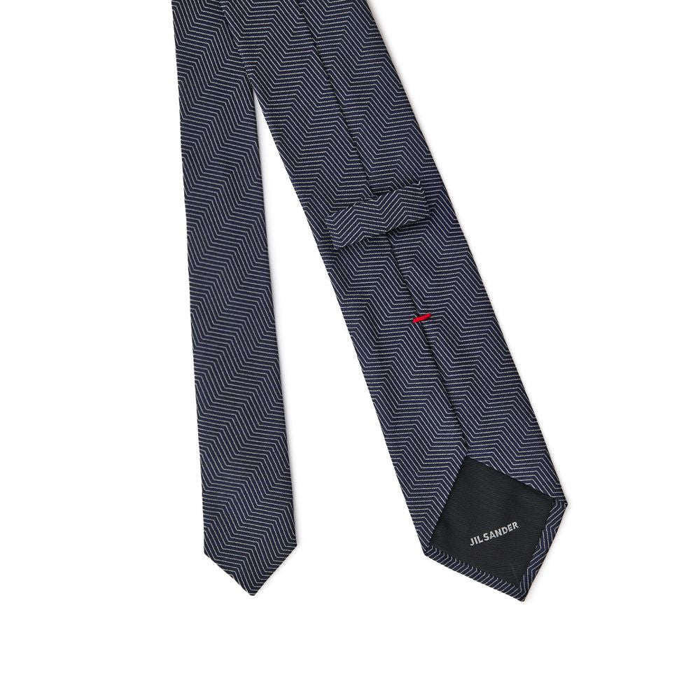 Jil Sander Blue Silk Tie Jil Sander