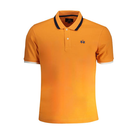 La Martina Arancione Cotton Men Polo La Martina