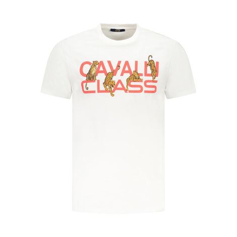 Cavalli Class Bianco Cotton Men T-Shirt