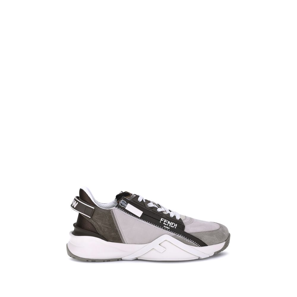 Fendi Beige Calf Leather Bos Taurus Low Top Sneakers Fendi