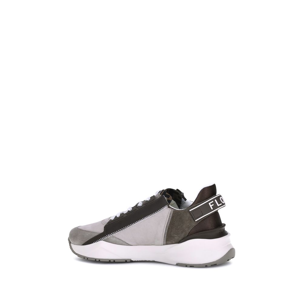 Fendi Beige Calf Leather Bos Taurus Low Top Sneakers Fendi