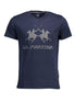 La Martina Chic Crew Neck Cotton Tee in Blue La Martina