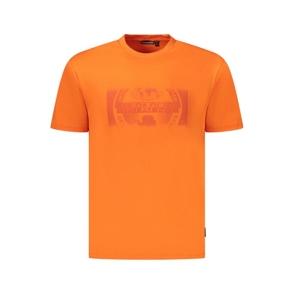 Napapijri Orange Cotton Men T-Shirt Napapijri