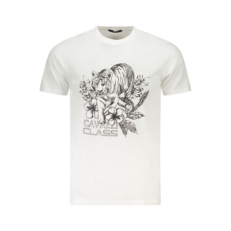 Cavalli Class Bianco Cotton Men T-Shirt